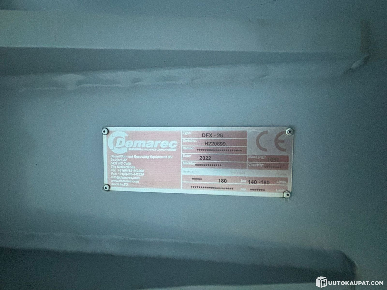Demarec DFX-26 Hydraulic Hammer/Impact Hammer, 20–30 t, 2022 *Unused*, Lempäälä - Palu hidrolik: gambar 4 Demarec DFX-26 Hydraulic Hammer/Impact Hammer, 20–30 t, 2022 *Unused*, Lempäälä - Palu hidrolik: gambar 4