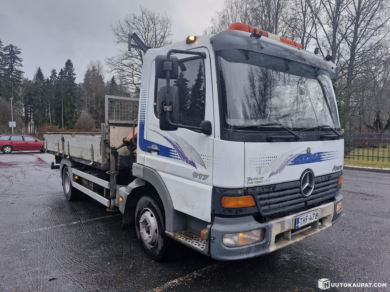Mercedes-Benz Atego Palfingerillä, 1999, Tampere - Truk flatbed, Truk derek: gambar 3 Mercedes-Benz Atego Palfingerillä, 1999, Tampere - Truk flatbed, Truk derek: gambar 3