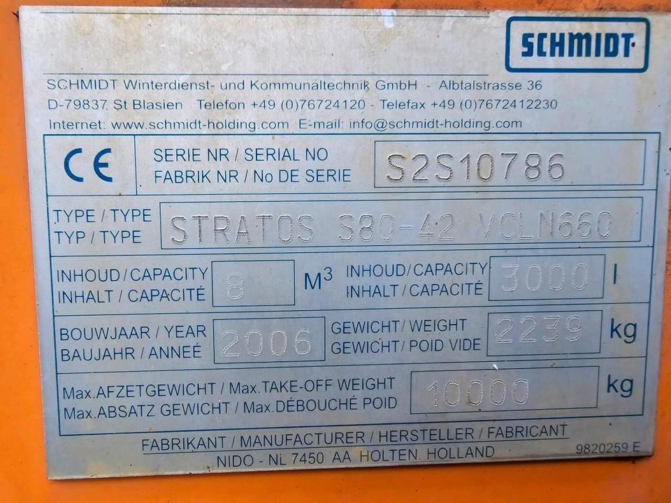 Penyebar pasir/ Garam Schmidt Stratos S80 8m3 Salzstreuer Salzsilo Aufbaustreuer LKW Winterdienst Küpper-Weisser: gambar 9