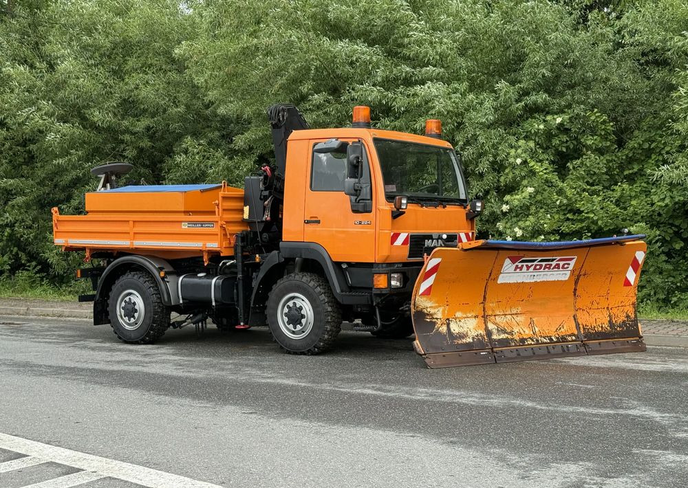Truk jungkit MAN * MAN LE 10.220 *Kiper Wywrotka * 4x4 * Pług Piaskarka * Zimowe Utrzymanie * Sprowadzony * HDS MKG *: gambar 17