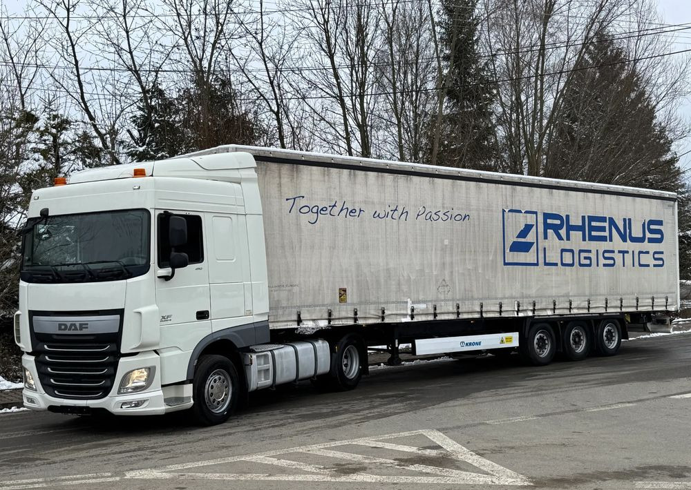 DAF * Zestaw * DAF 106 Euro 6 + Naczepa Krone * Bardzo Dobry Stan - Tractor head, Semi-trailer dengan terpal samping: gambar 1 DAF * Zestaw * DAF 106 Euro 6 + Naczepa Krone * Bardzo Dobry Stan - Tractor head, Semi-trailer dengan terpal samping: gambar 1