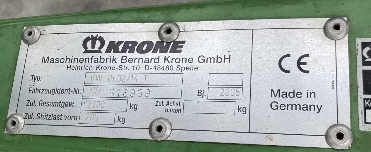 Krone KW 15.02/14 schudder weidebouwmachines - Tedder/ Menyapu: gambar 4 Krone KW 15.02/14 schudder weidebouwmachines - Tedder/ Menyapu: gambar 4