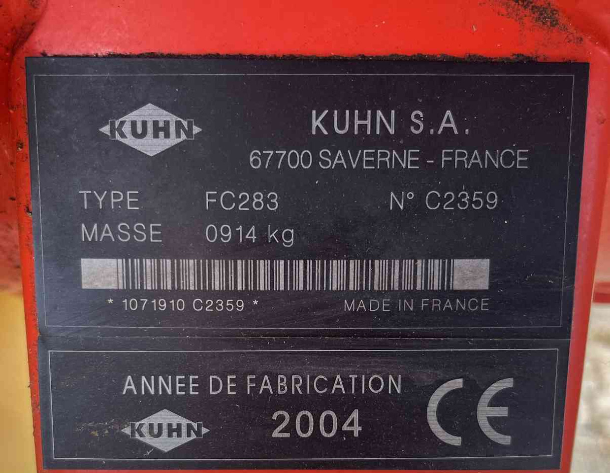 Kuhn FC283 schijvenmaaier achtermaaier weidebouwmachines - Mesin pemotong padang rumput: gambar 4 Kuhn FC283 schijvenmaaier achtermaaier weidebouwmachines - Mesin pemotong padang rumput: gambar 4