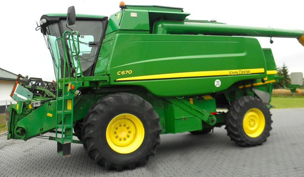 John Deere C 670 2008 Rok, heder 7,6m, 1900 mtg, Nie Malowany, Stan Idealny - Pemanen gabungan: gambar 3 John Deere C 670 2008 Rok, heder 7,6m, 1900 mtg, Nie Malowany, Stan Idealny - Pemanen gabungan: gambar 3