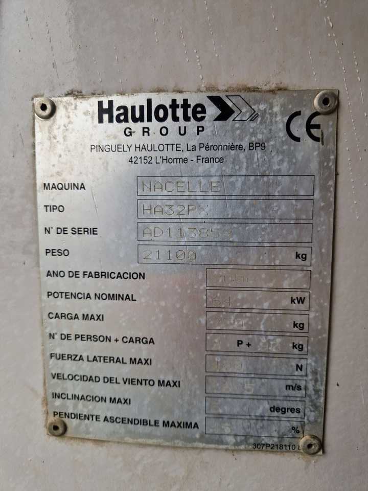 HAULOTTE HA 32 PX - Boom artikulasi: gambar 5 HAULOTTE HA 32 PX - Boom artikulasi: gambar 5