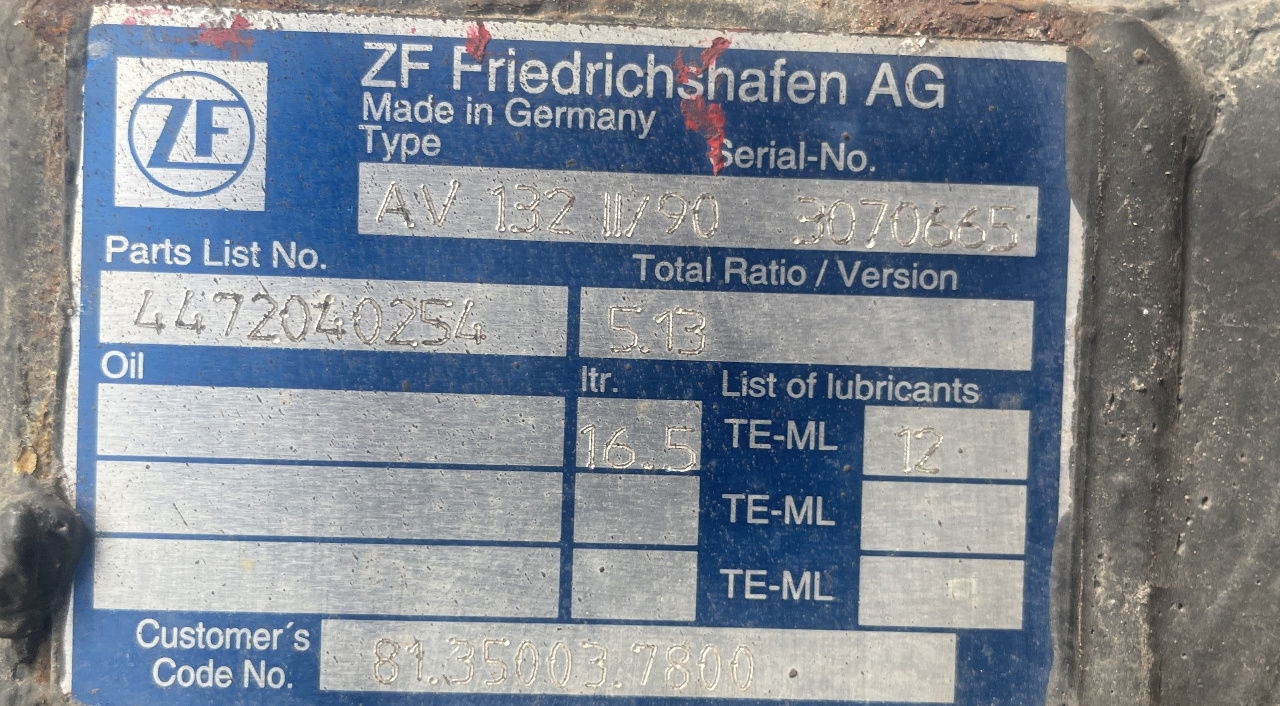 ZF Hinterachse Axis ZF AV132 II /90 5,13 4472040254 MAN Lions City - As roda belakang untuk Bus: gambar 4 ZF Hinterachse Axis ZF AV132 II /90 5,13 4472040254 MAN Lions City - As roda belakang untuk Bus: gambar 4
