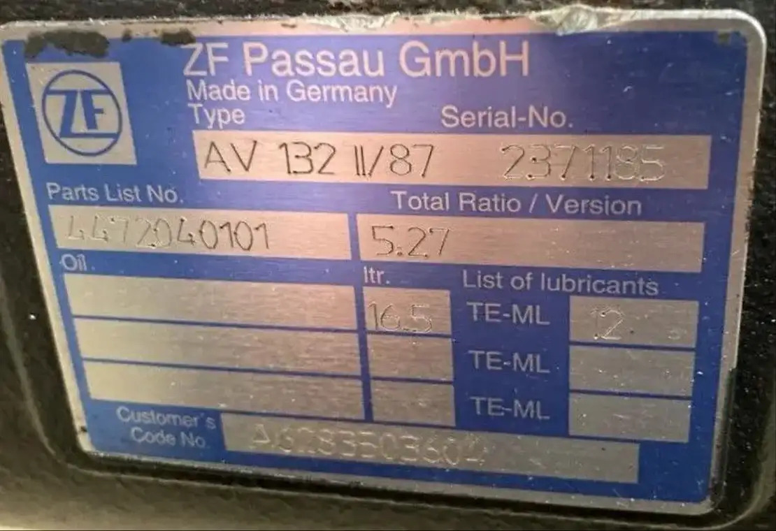 ZF Hinterachse ZF AV 132 II/87 4472040101 5,27 Citaro C2 A6283503604 - As roda belakang untuk Bus: gambar 3 ZF Hinterachse ZF AV 132 II/87 4472040101 5,27 Citaro C2 A6283503604 - As roda belakang untuk Bus: gambar 3