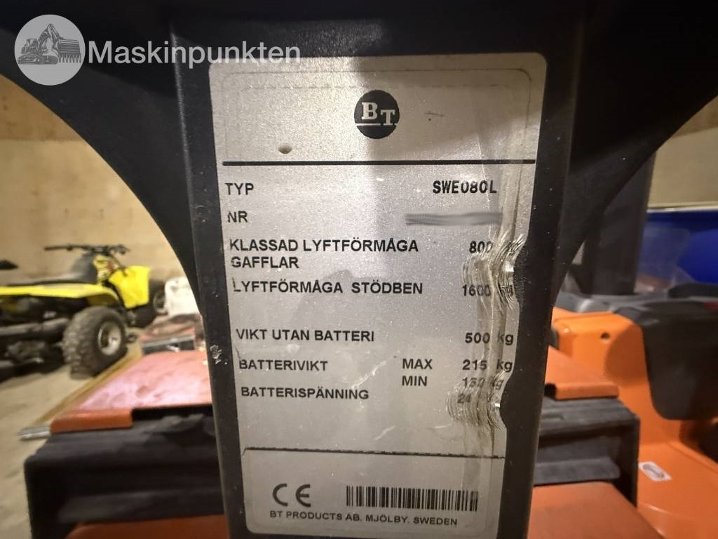 Toyota BT SWE 80 L - Forklift listrik: gambar 5 Toyota BT SWE 80 L - Forklift listrik: gambar 5
