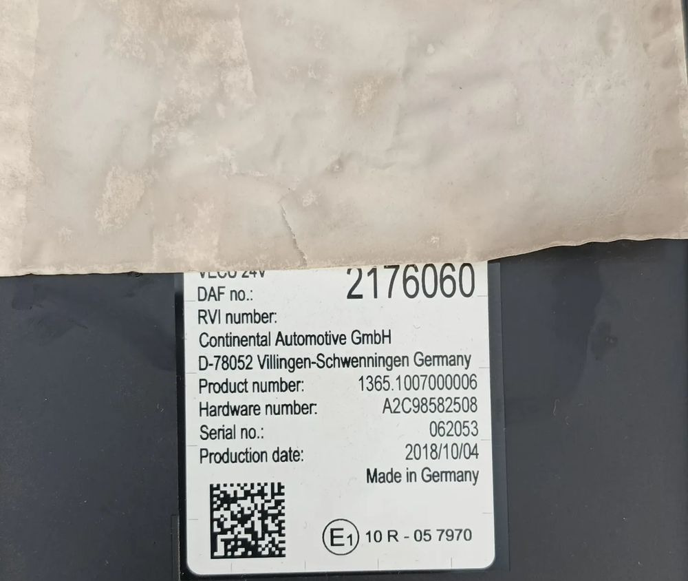 DAF XF 106 EURO 6 MX13 KOMPUTER MODUŁ STEROWNIK VECU 2176060 - ECU untuk Truk: gambar 2 DAF XF 106 EURO 6 MX13 KOMPUTER MODUŁ STEROWNIK VECU 2176060 - ECU untuk Truk: gambar 2