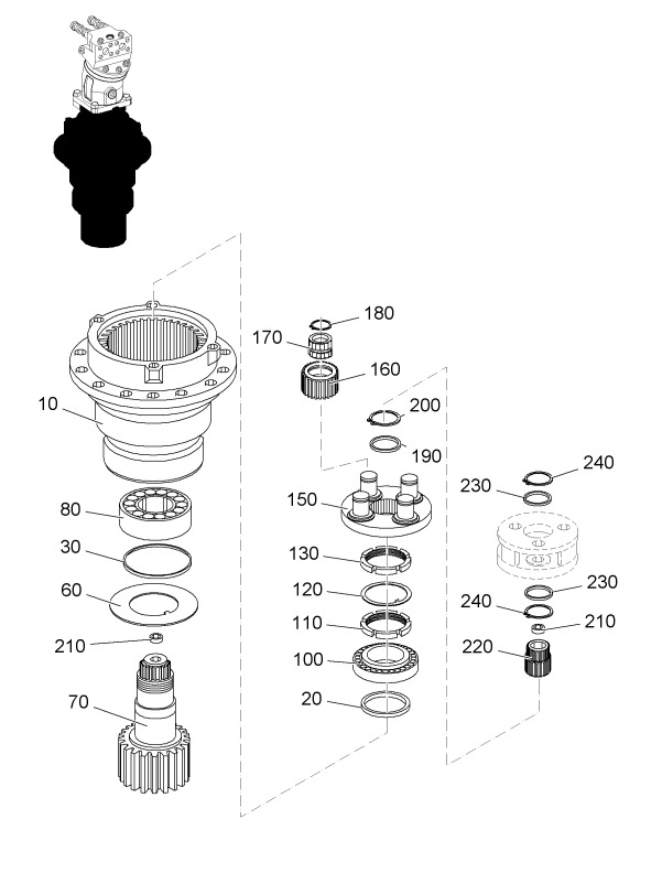 Sennebogen ZF DR250 053017 and ZF DR350 250184 slewing gear - Motor ayun untuk Mesin pengisi: gambar 2 Sennebogen ZF DR250 053017 and ZF DR350 250184 slewing gear - Motor ayun untuk Mesin pengisi: gambar 2