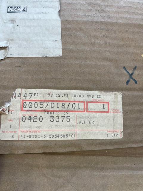 Deutz BF4M1013E/BF6M1013E 0420 3375 - Penggemar untuk Peralatan konstruksi: gambar 3 Deutz BF4M1013E/BF6M1013E 0420 3375 - Penggemar untuk Peralatan konstruksi: gambar 3