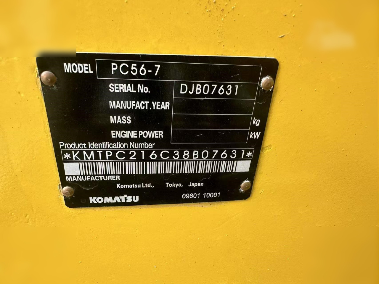 Ekskavator mini KOMATSU PC56-7: gambar 18