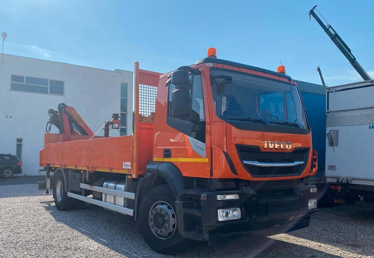 IVECO STRALIS 310 2018 CASSONE FISSO E GRU PALFING - Truk flatbed, Truk derek: gambar 1 IVECO STRALIS 310 2018 CASSONE FISSO E GRU PALFING - Truk flatbed, Truk derek: gambar 1
