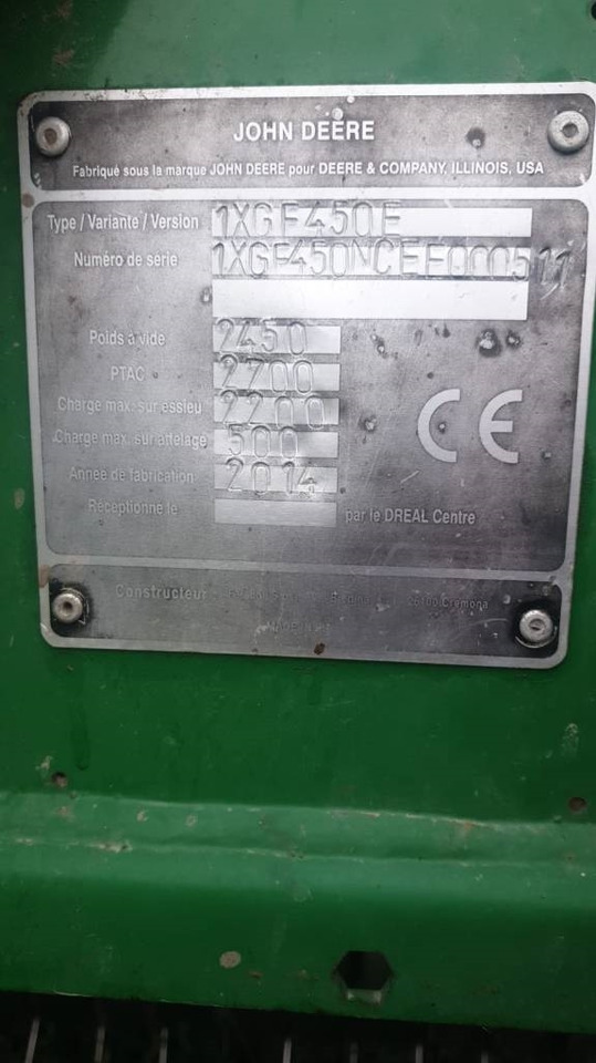 John Deere F 450 - Baler bulat: gambar 4 John Deere F 450 - Baler bulat: gambar 4