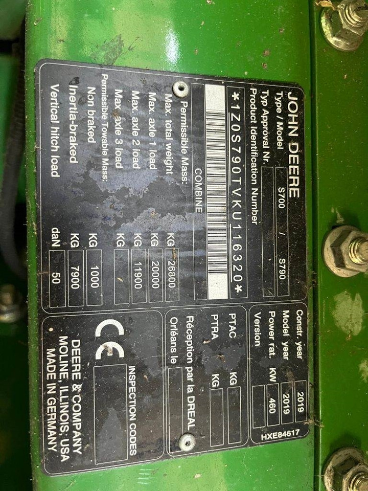 John Deere S790 i - Pemanen gabungan: gambar 4 John Deere S790 i - Pemanen gabungan: gambar 4