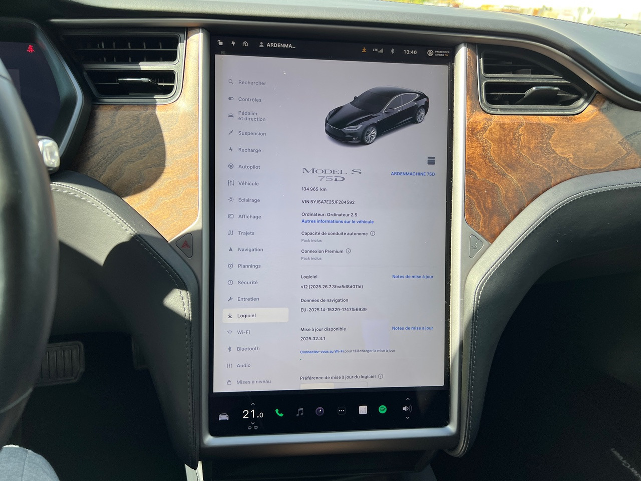 TESLA Model S 75D -Capacité de conduite autonome – Phase 2 – 93% SOH - Mobil sedan: gambar 4 TESLA Model S 75D -Capacité de conduite autonome – Phase 2 – 93% SOH - Mobil sedan: gambar 4