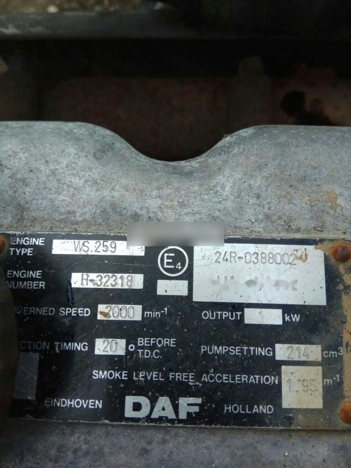 DAF ATI WS259 E2 DAF - Mesin untuk Truk: gambar 5 DAF ATI WS259 E2 DAF - Mesin untuk Truk: gambar 5