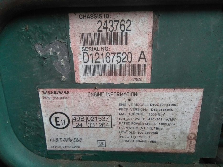 Volvo D12C Volvo FH 12 - Mesin untuk Truk: gambar 4 Volvo D12C Volvo FH 12 - Mesin untuk Truk: gambar 4