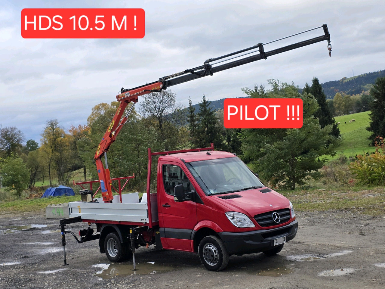 Mercedes-Benz Sprinter 418 CDI Skrzynia +HDS 10.5 M +Pilot ! 87000km ! - Van flatbed: gambar 1 Mercedes-Benz Sprinter 418 CDI Skrzynia +HDS 10.5 M +Pilot ! 87000km ! - Van flatbed: gambar 1