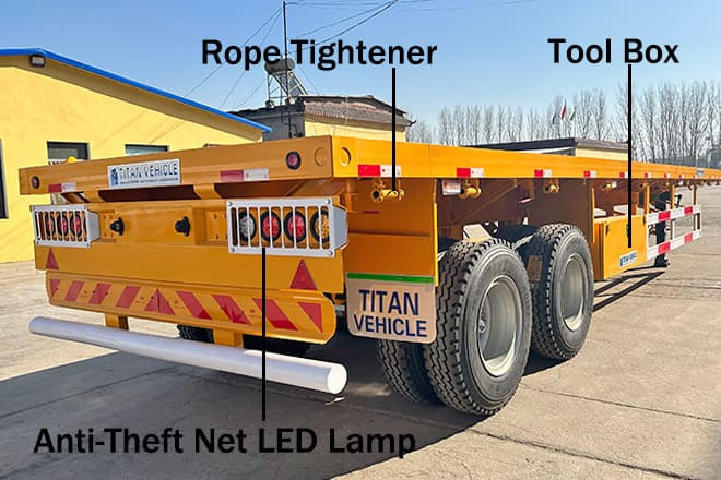TITAN 2 Axle 40 Ft Flatbed Trailer for Sale in Uganda - Semi-trailer flatbed: gambar 5 TITAN 2 Axle 40 Ft Flatbed Trailer for Sale in Uganda - Semi-trailer flatbed: gambar 5