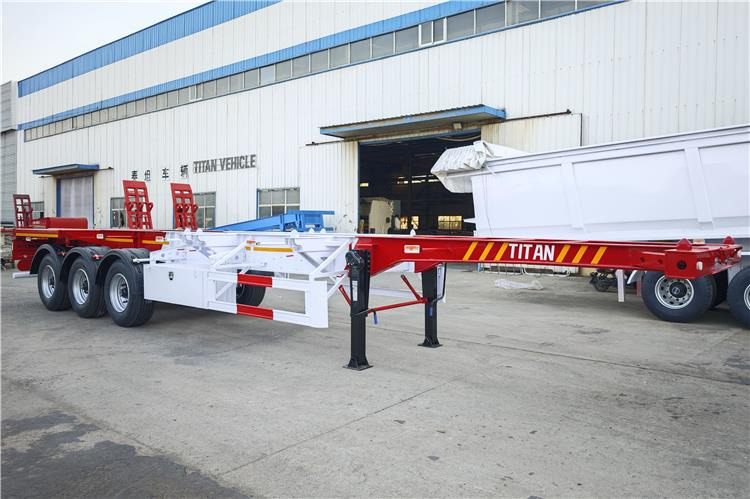 TITAN 3 Axle 40ft Container Chassis Trailer for Sale In Guam - Semi-trailer sasis: gambar 2 TITAN 3 Axle 40ft Container Chassis Trailer for Sale In Guam - Semi-trailer sasis: gambar 2