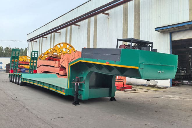 TITAN Hydraulic Extendable Low Bed Trailer for Sale in Kazakhstan - Semi-trailer low bed: gambar 1 TITAN Hydraulic Extendable Low Bed Trailer for Sale in Kazakhstan - Semi-trailer low bed: gambar 1