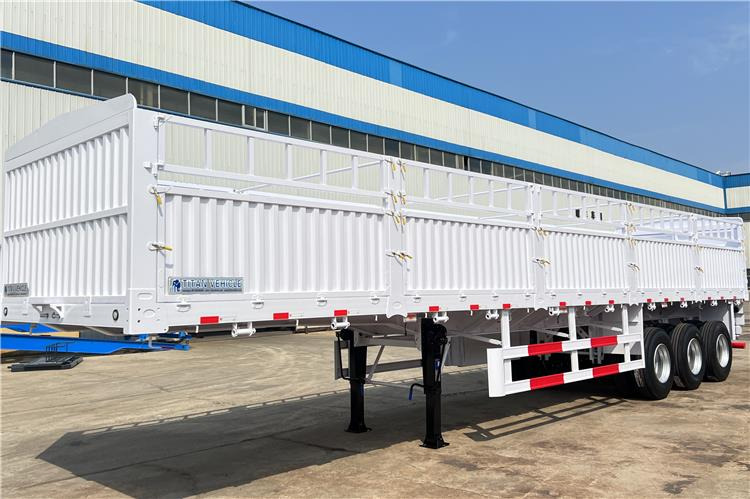 TITAN Tri Axle 60 Ton Fence Cargo Semi Trailer for Sale In Guinea - Semi-trailer pengangkut hewan: gambar 1 TITAN Tri Axle 60 Ton Fence Cargo Semi Trailer for Sale In Guinea - Semi-trailer pengangkut hewan: gambar 1