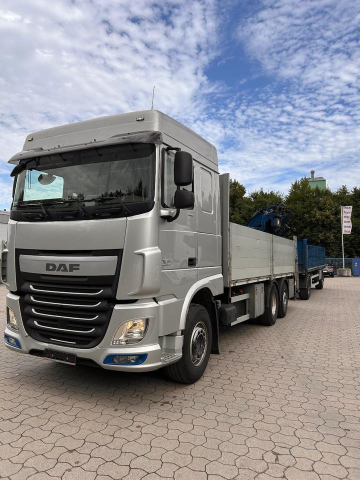 DAF DAF XF 460 FAN + MKG + 10mtr 2to + Lenkachse + EURO 6 - Truk flatbed, Truk derek: gambar 1 DAF DAF XF 460 FAN + MKG + 10mtr 2to + Lenkachse + EURO 6 - Truk flatbed, Truk derek: gambar 1