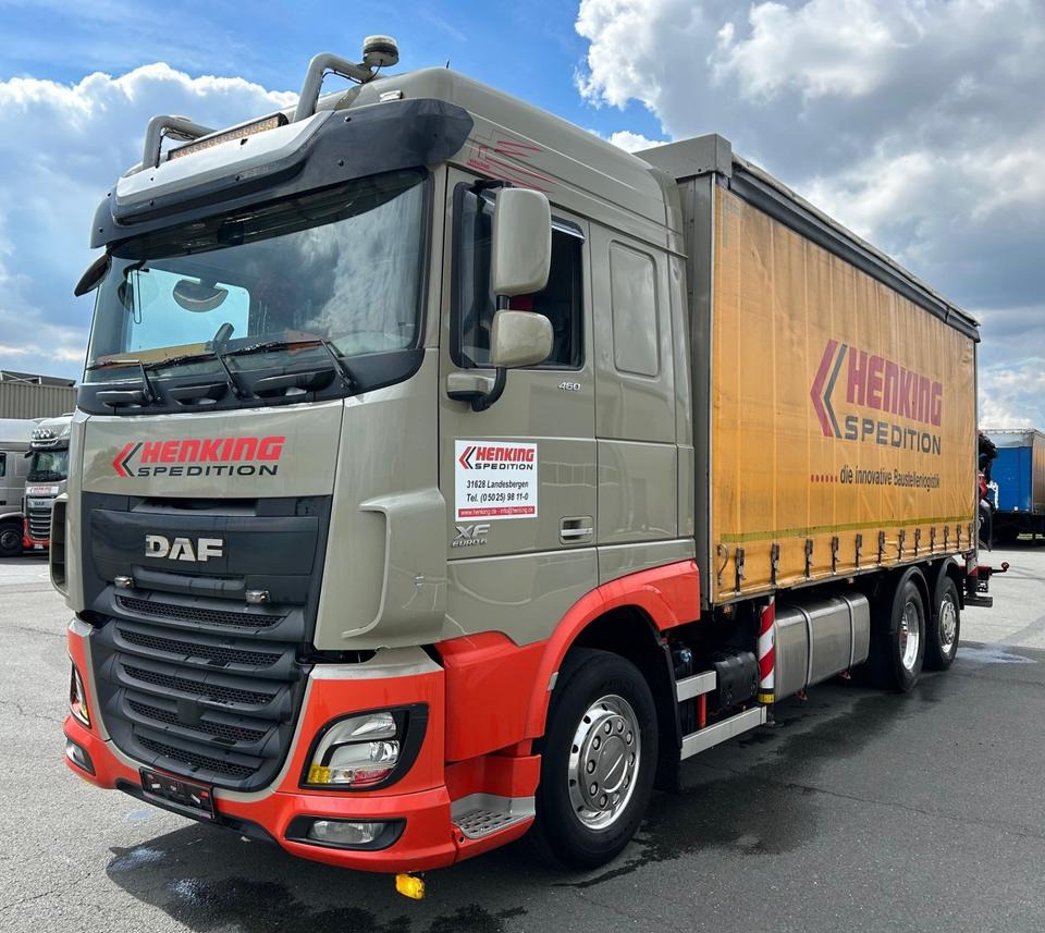 DAF DAF XF 460 FAN + PALFINGER + 16mtr + Lenkachse + EURO 6 - Truk dengan terpal samping, Truk derek: gambar 1 DAF DAF XF 460 FAN + PALFINGER + 16mtr + Lenkachse + EURO 6 - Truk dengan terpal samping, Truk derek: gambar 1