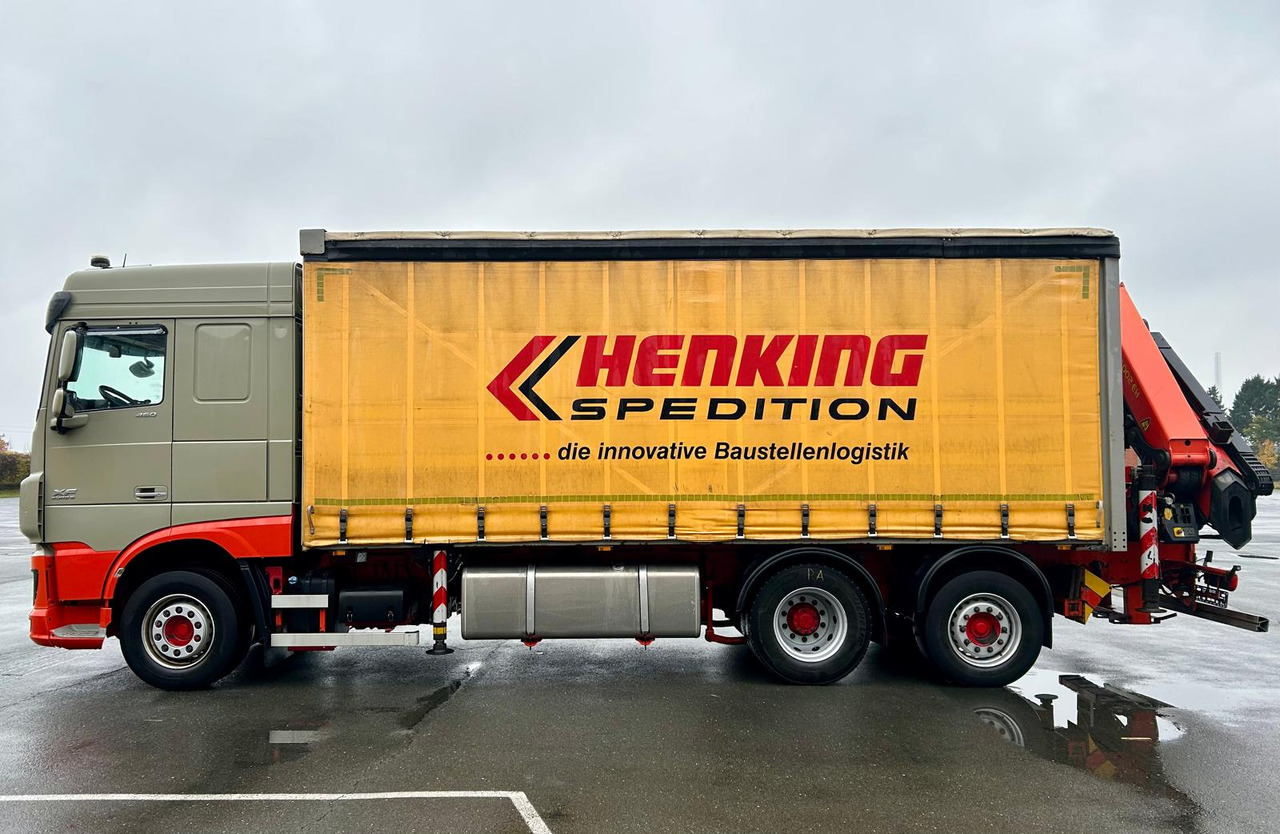 DAF DAF XF 460 FAN + PALFINGER + 16mtr + Lenkachse + EURO 6 - Truk dengan terpal samping, Truk derek: gambar 2 DAF DAF XF 460 FAN + PALFINGER + 16mtr + Lenkachse + EURO 6 - Truk dengan terpal samping, Truk derek: gambar 2