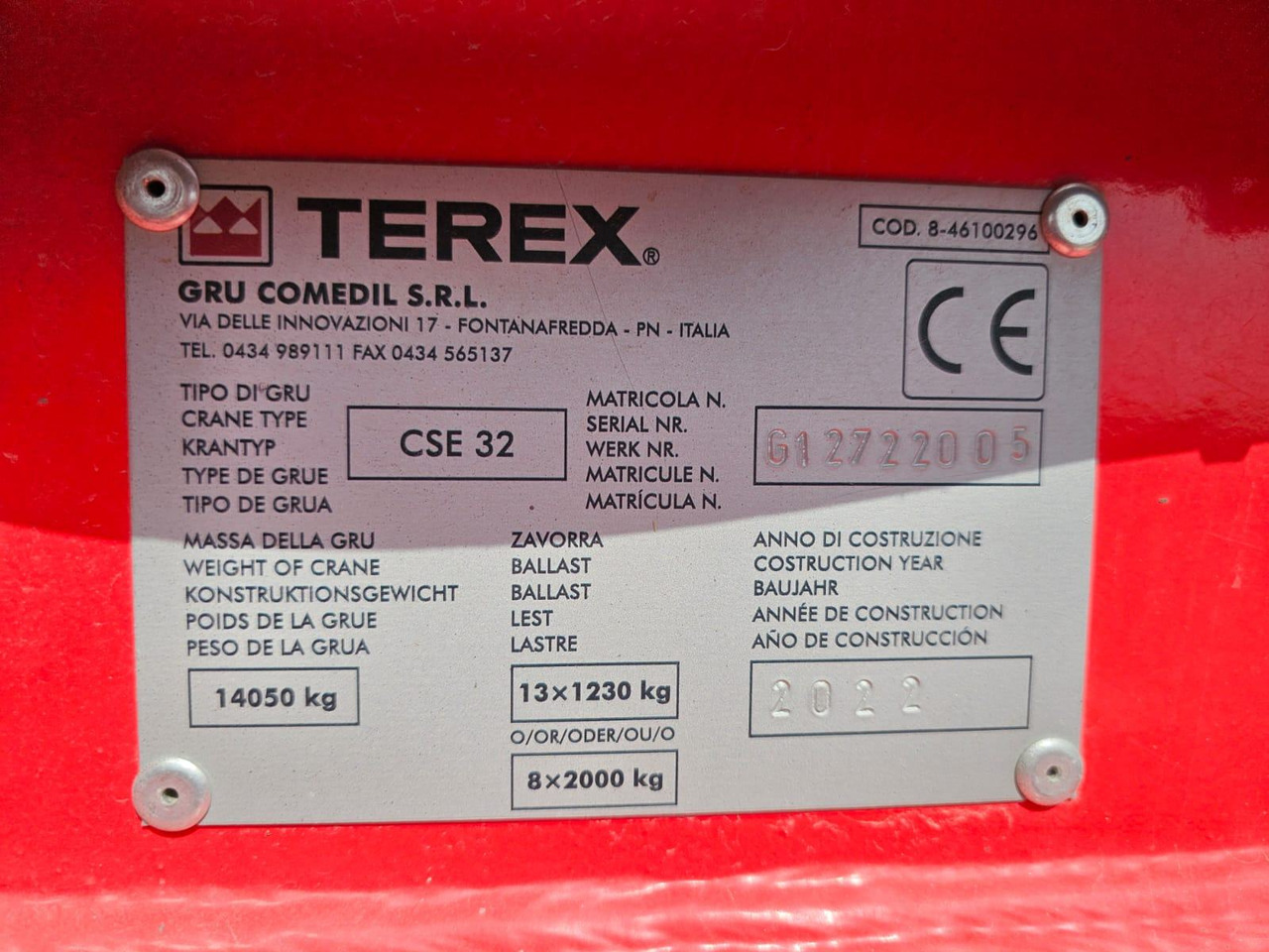 TEREX 32 - Derek menara berdiri sendiri: gambar 3 TEREX 32 - Derek menara berdiri sendiri: gambar 3