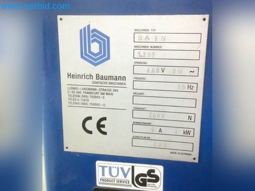 Baumann BA 3N - Mesin percetakan: gambar 3 Baumann BA 3N - Mesin percetakan: gambar 3