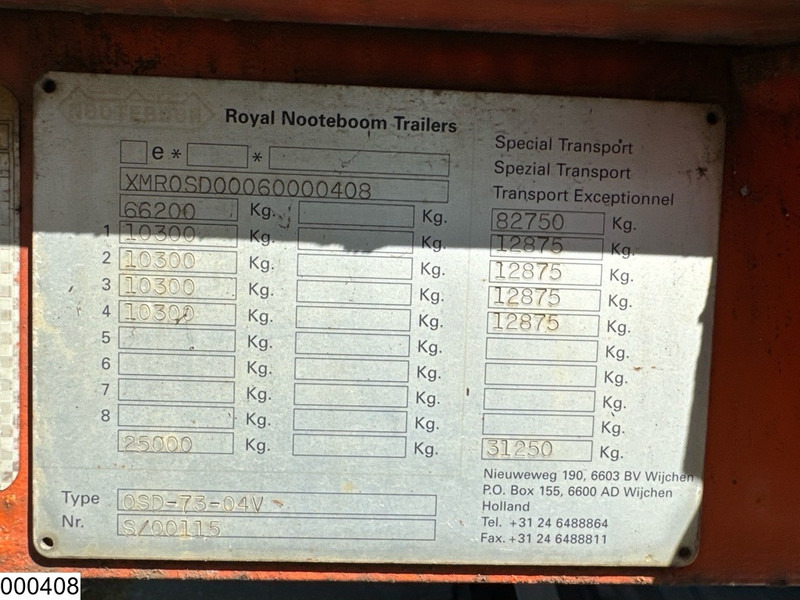 Nooteboom Lowbed 19.58 Meter, Extendable, Twistlocks, 82.750 KG - Semi-trailer low bed: gambar 5 Nooteboom Lowbed 19.58 Meter, Extendable, Twistlocks, 82.750 KG - Semi-trailer low bed: gambar 5
