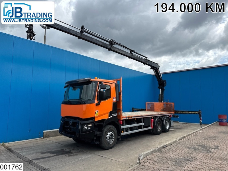 Renault C 380 6X4, EURO 6, HIAB, Remote, Steel suspension - Truk flatbed, Truk derek: gambar 1 Renault C 380 6X4, EURO 6, HIAB, Remote, Steel suspension - Truk flatbed, Truk derek: gambar 1