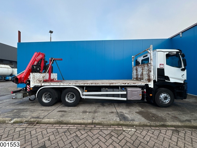 Truk flatbed, Truk derek Renault C 380 6x4, EURO 6, Fassi, Steel suspension, Remote: gambar 14