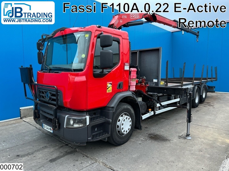 Renault D 26 320 6x2, EURO 6, Fassi, Remote - Truk flatbed, Truk derek: gambar 1 Renault D 26 320 6x2, EURO 6, Fassi, Remote - Truk flatbed, Truk derek: gambar 1