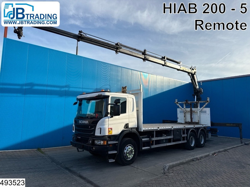 Scania P 410 6x4, EURO 6, Hiab, Remote, Retarder - Truk flatbed, Truk derek: gambar 1 Scania P 410 6x4, EURO 6, Hiab, Remote, Retarder - Truk flatbed, Truk derek: gambar 1