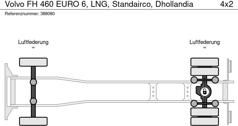 Truk dengan terpal samping Volvo FH 460 EURO 6, LNG, Standairco, Dhollandia: gambar 15