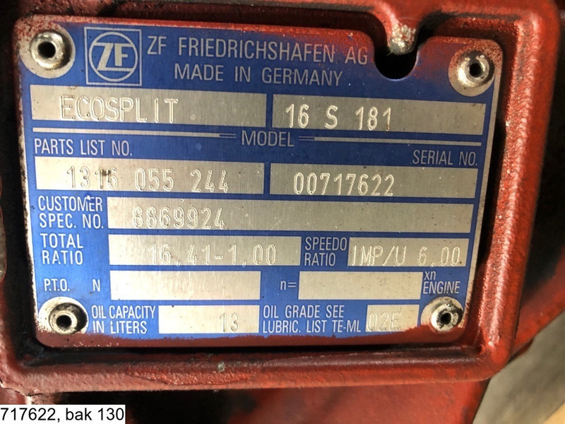 ZF ECOSPLIT 16 S 181, Manual - Gearbox: gambar 2 ZF ECOSPLIT 16 S 181, Manual - Gearbox: gambar 2