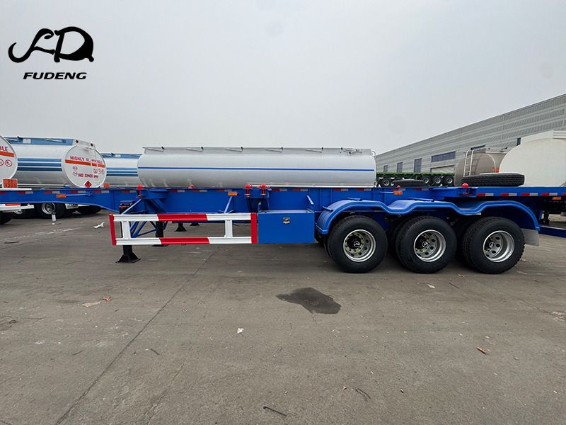 FUDENG Customized 40ft 45ft Shipping Container Trailer - Semi-trailer sasis: gambar 4 FUDENG Customized 40ft 45ft Shipping Container Trailer - Semi-trailer sasis: gambar 4
