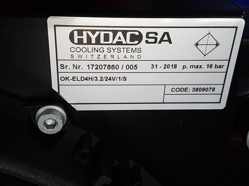 Hydac OK-ELD4H/3.2/24V/1/S-3809078-Oil cooler/Ölkü - Hidrolika untuk Peralatan konstruksi: gambar 5 Hydac OK-ELD4H/3.2/24V/1/S-3809078-Oil cooler/Ölkü - Hidrolika untuk Peralatan konstruksi: gambar 5