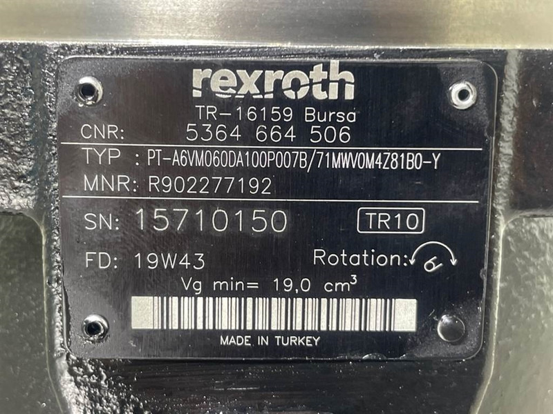 Hidrolika untuk Peralatan konstruksi Terex TL65-Rexroth A6VM060DA-Drive motor/Fahrmotor: gambar 9 Hidrolika untuk Peralatan konstruksi Terex TL65-Rexroth A6VM060DA-Drive motor/Fahrmotor: gambar 9