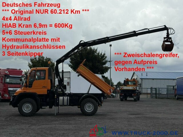 Unimog Unimog U300 4x4 Hiab Kran mit original 60.212 Km - Truk jungkit, Truk derek: gambar 1 Unimog Unimog U300 4x4 Hiab Kran mit original 60.212 Km - Truk jungkit, Truk derek: gambar 1