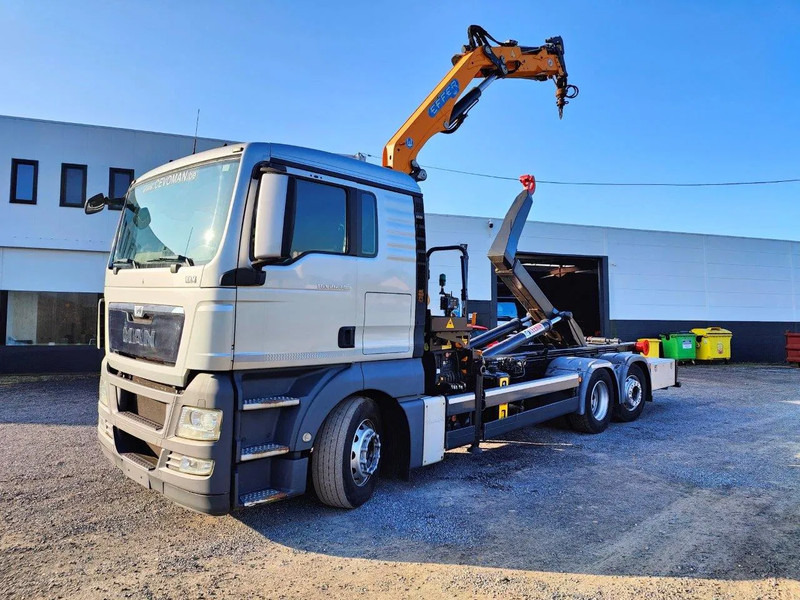 MAN TGX 26.400 6x2 Euro5 Container LEEBUR + Crane Effer 145 - Hook lift, Truk derek: gambar 1 MAN TGX 26.400 6x2 Euro5 Container LEEBUR + Crane Effer 145 - Hook lift, Truk derek: gambar 1