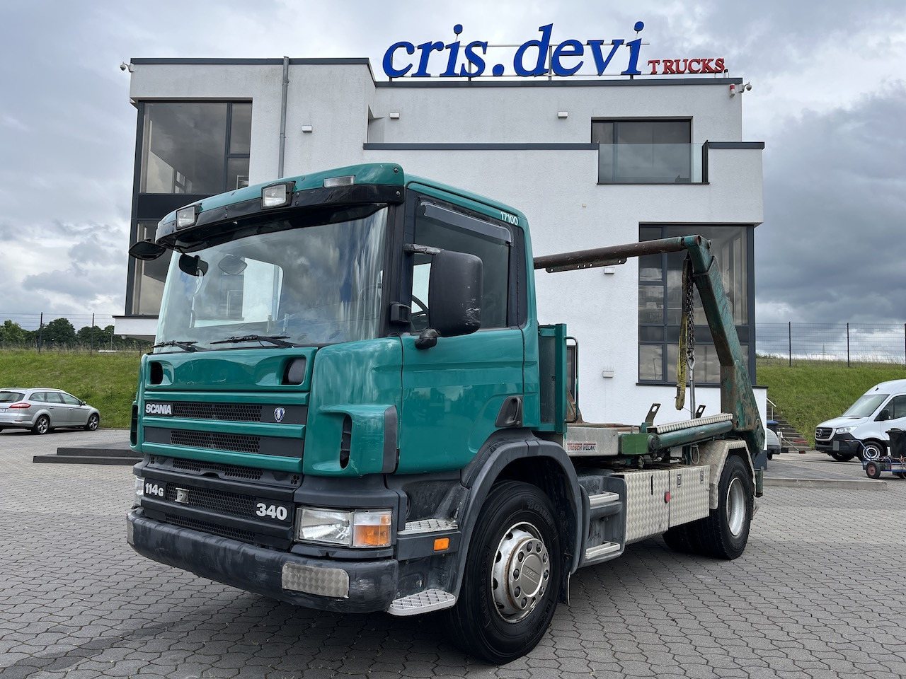 Scania P114 340 4x2 Trösch Absetzkipper Retarder AHK - Truk skip loader: gambar 1 Scania P114 340 4x2 Trösch Absetzkipper Retarder AHK - Truk skip loader: gambar 1