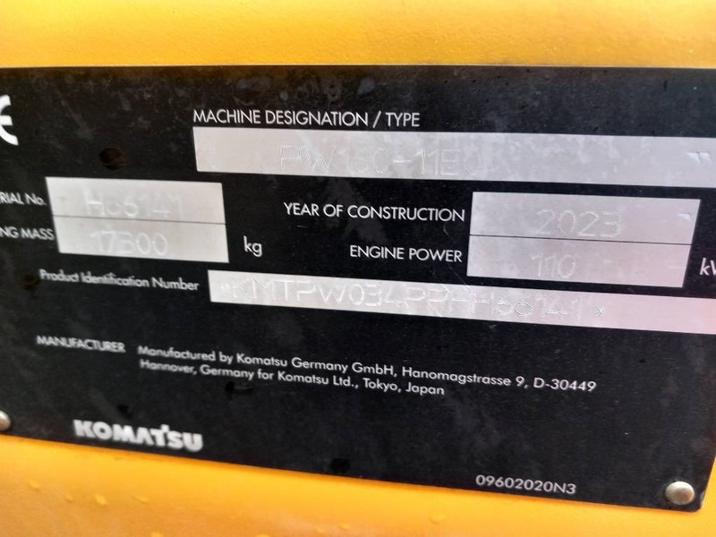 Komatsu PW160-11E0 - Ekskavator roda: gambar 4 Komatsu PW160-11E0 - Ekskavator roda: gambar 4
