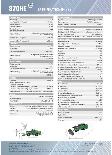 LIUGONG 870 HE vollelektrisch, 24.2 t, 4.7-5.2 cbm - Wheel loader: gambar 2 LIUGONG 870 HE vollelektrisch, 24.2 t, 4.7-5.2 cbm - Wheel loader: gambar 2