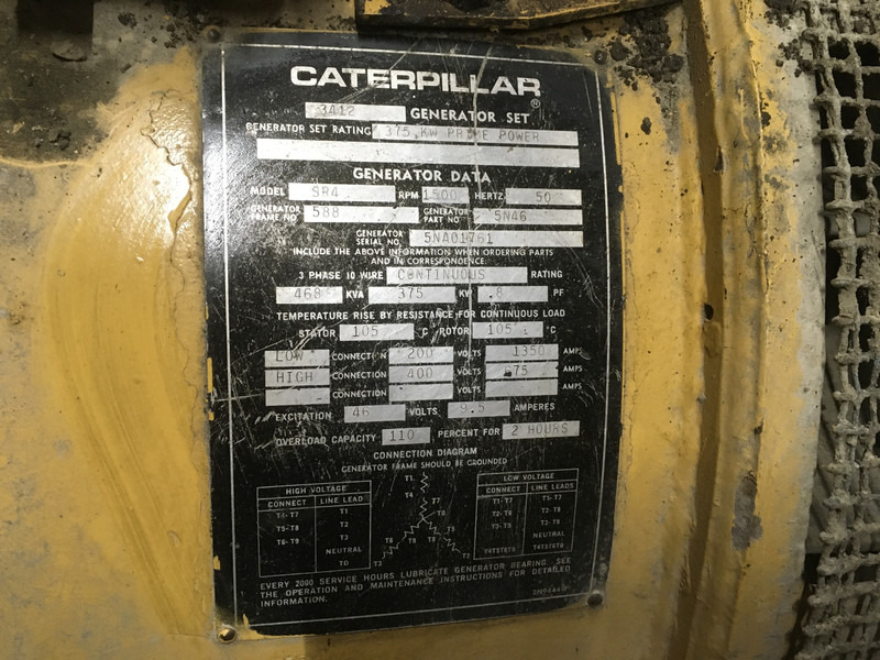 Genset Caterpillar 3412 38S GENERATOR 468 KVA USED: gambar 7