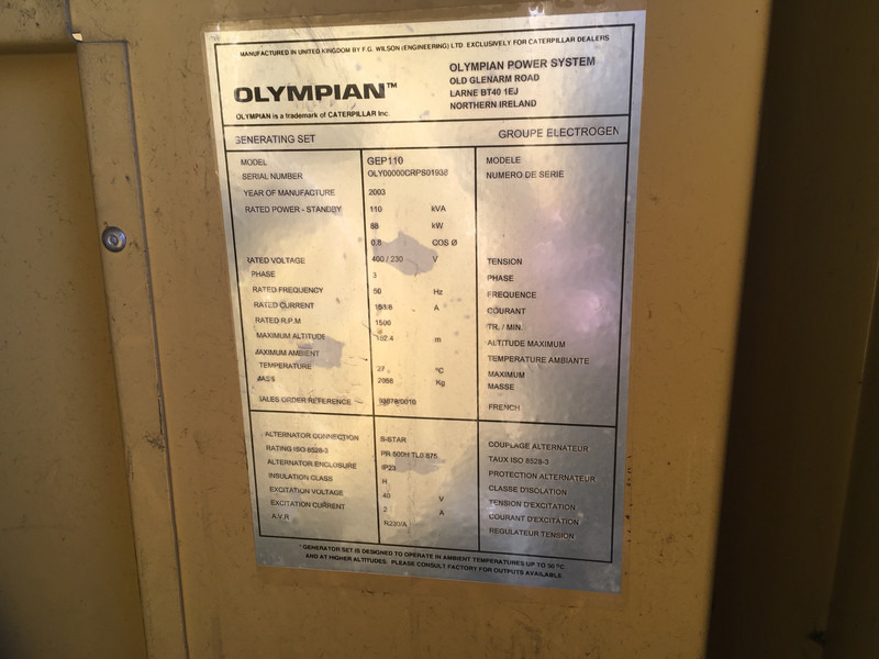 Caterpillar OLYMPIAN GEP110 GENERATOR 110KVA USED - Genset: gambar 4 Caterpillar OLYMPIAN GEP110 GENERATOR 110KVA USED - Genset: gambar 4