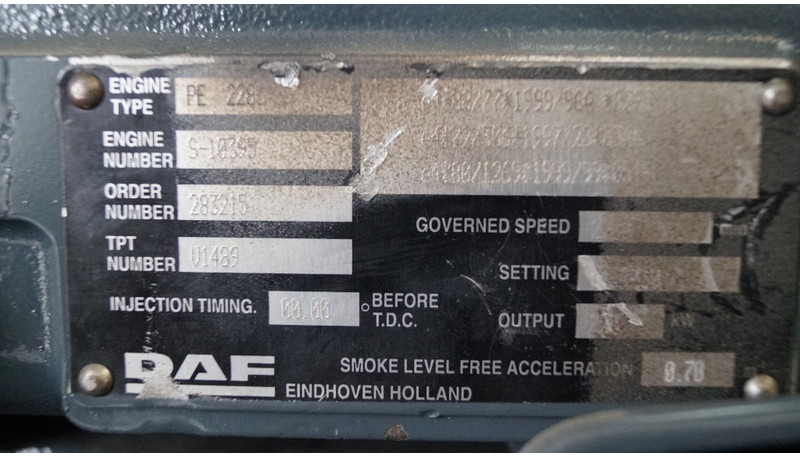 DAF PE 228 C NEW - Mesin: gambar 2 DAF PE 228 C NEW - Mesin: gambar 2